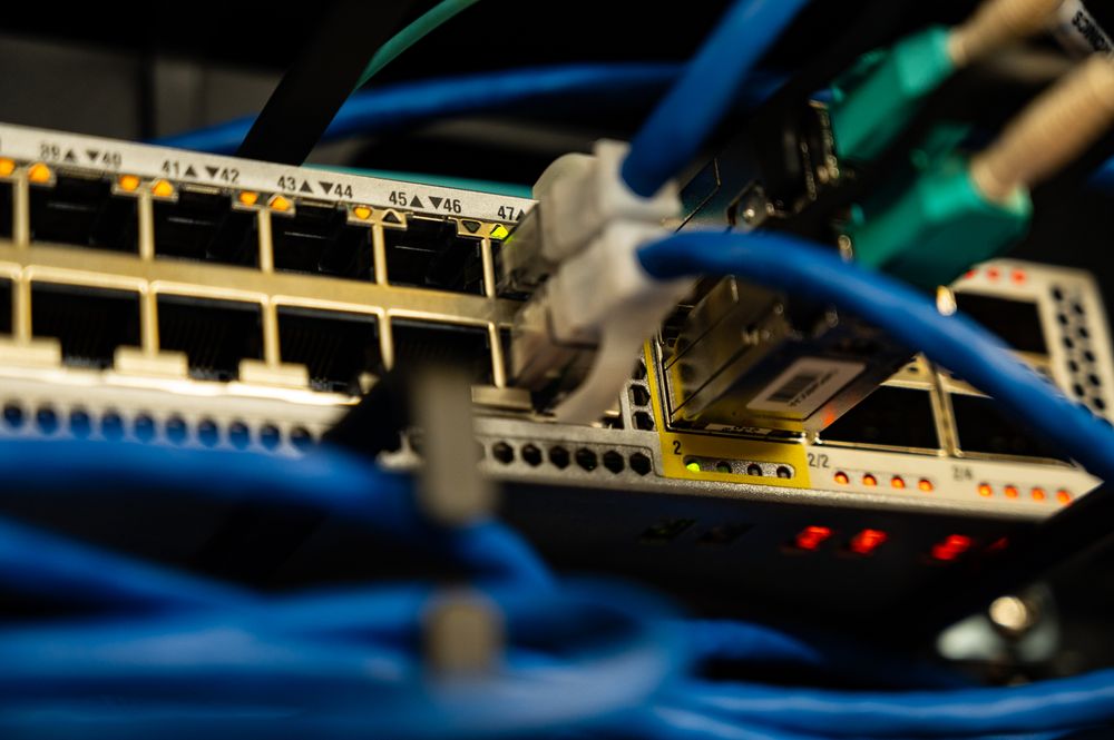 Network switch with ethernet cables